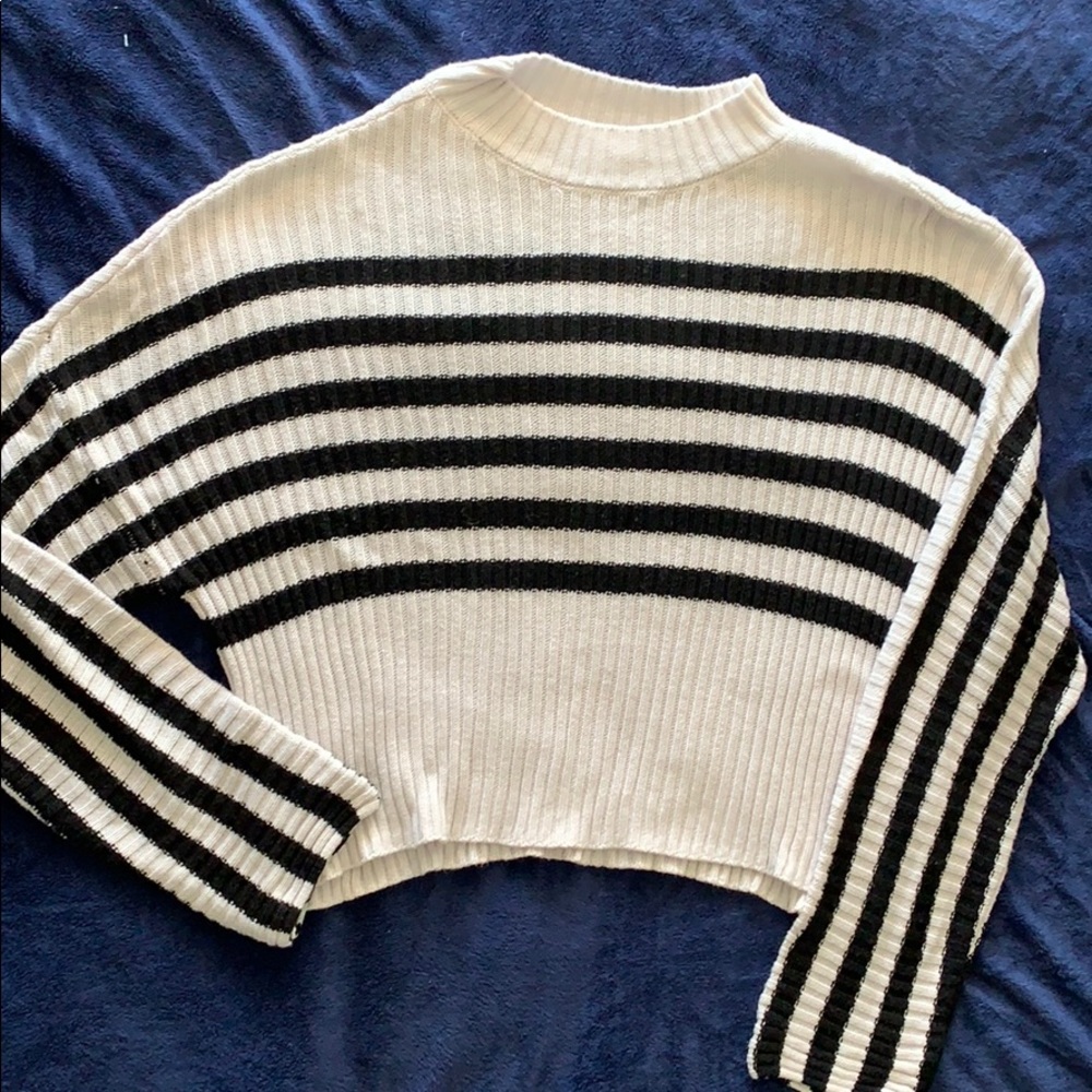 White and black sweater